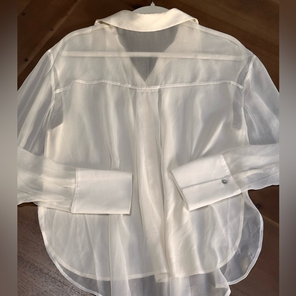 Zara Button Down Silk Top Small New - Picture 6 of 12